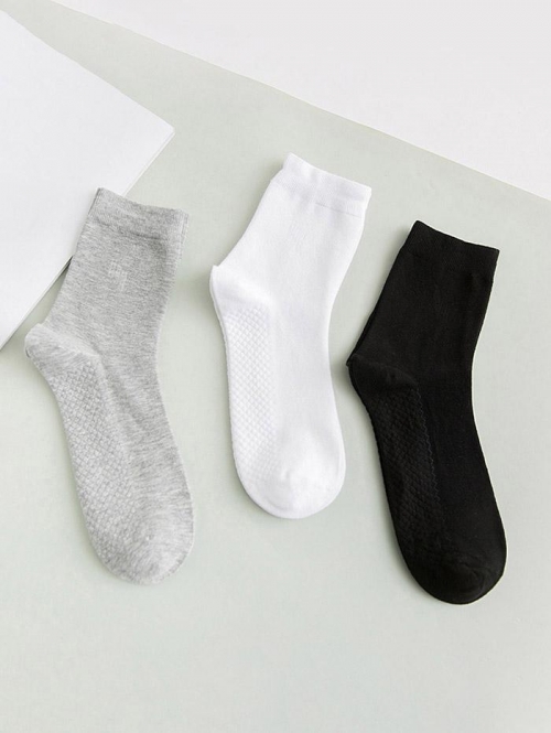 ZAFUL 5Pairs Solid Color Crew Socks