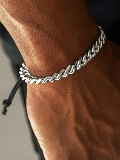 Braided Closure Link Chain Bracelet