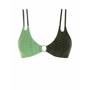 Two Tone O-ring Bikini Top S Green