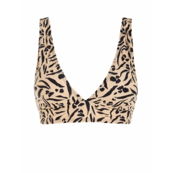 Abstract Print Tank Bikini Top M Light coffee