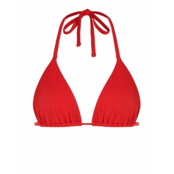 ZAFUL Ribbed Triangle Bikini Top M Red