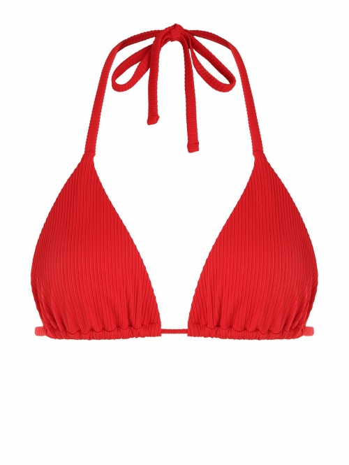 ZAFUL Ribbed Triangle Bikini Top M Red