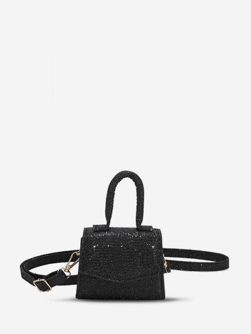 Glitter Solid PU Mini Crossbody Bag