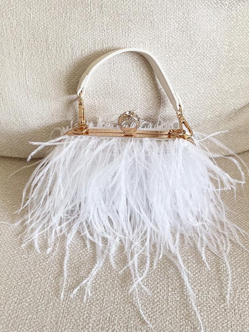 ZAFUL Fluffy Feather Mini Party Tote Bag