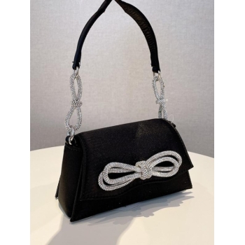 ZAFUL Rhinestone Bowknot Design Chain Velvet Shoulder Bag