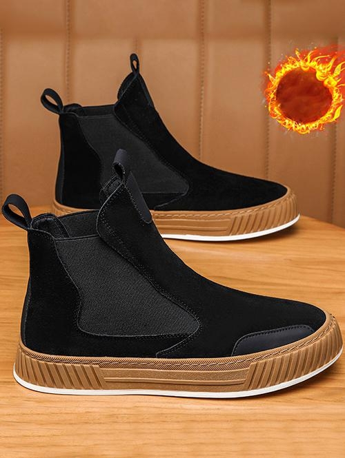 Warm Thermal Fleece Lined Winter Slip On Ankle Boots