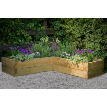 Forest Garden 130 x 130cm Caledonian Corner Raised Bed with Base