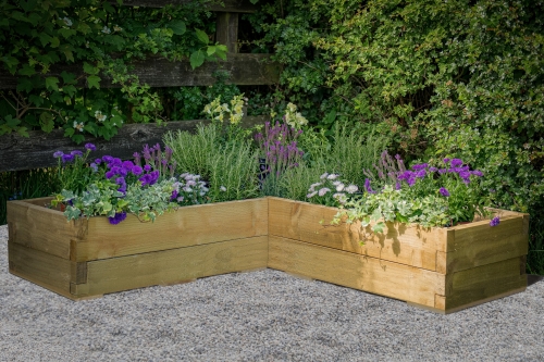 Forest Garden 130 x 130cm Caledonian Corner Raised Bed with Base