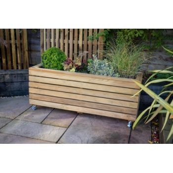 Forest Garden Long Linear Planter with Wheels