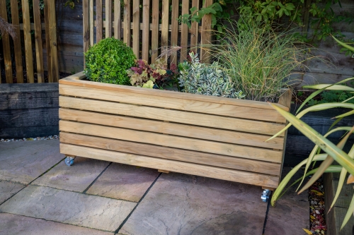 Forest Garden Long Linear Planter with Wheels