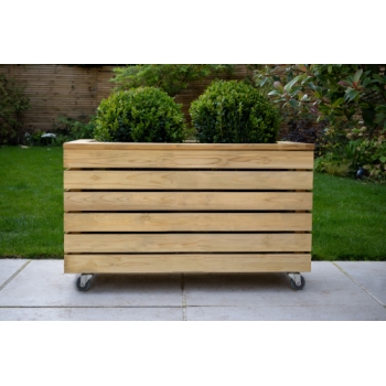 Forest Garden Double Linear Planter with Wheels