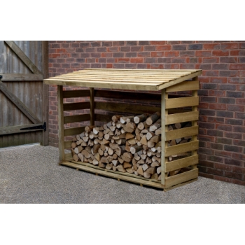 Forest Garden Large Pressure Treated Pent Log Store