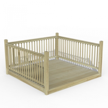 Forest Garden 2.4 x 2.4m Decking Kit with 3 x Balustrade