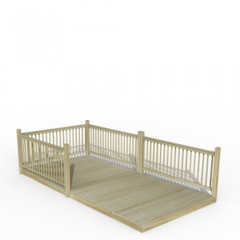 Forest Garden 2.4 x 4.8m Decking Kit with 4 x Balustrade