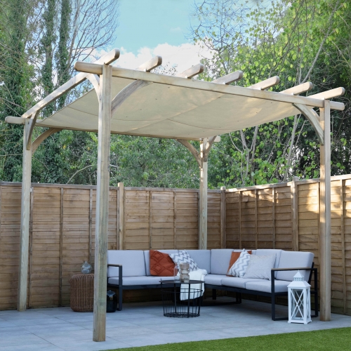 Forest Garden 3.6 x 3.6m Ultima Pergola with Canopy