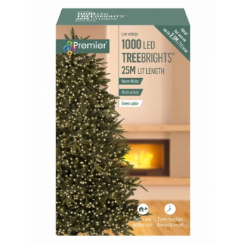 Premier 1000 Multi-Action TreeBrights with Timer LED Christmas Lights (Warm White)