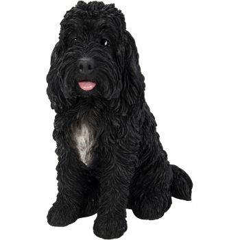 Vivid Arts Real Life Sitting Black Cockapoo (Size D)