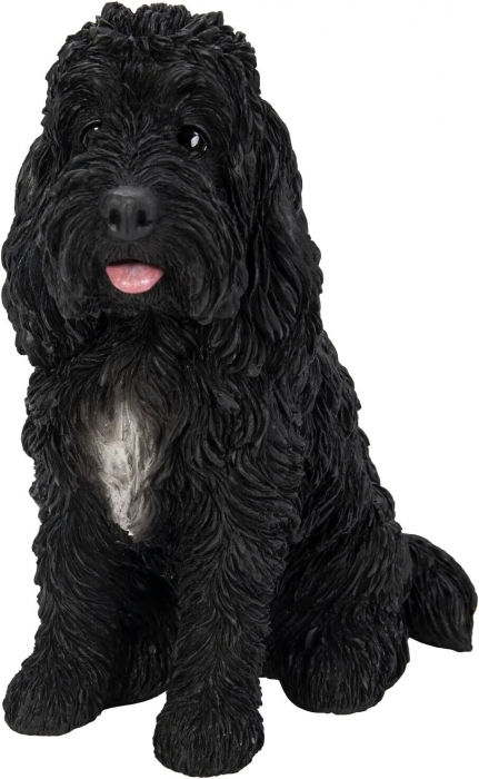 Vivid Arts Real Life Sitting Black Cockapoo (Size D)