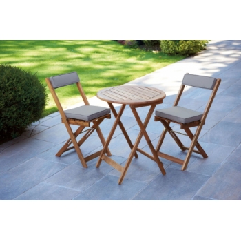 Greenhurst Raffles Bistro Set with Cushions (Natural)