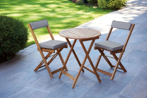 Greenhurst Raffles Bistro Set with Cushions (Natural)