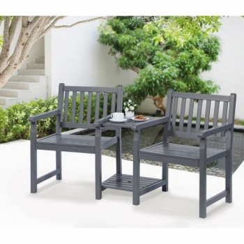 Greenhurst Painted Danesford Duo Bench (Slate Grey)