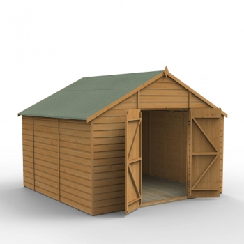 Forest Garden 10x10 Shiplap Dip Treated Shed With Double Door (No Window / Installation Included)