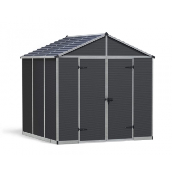 Palram-Canopia 8x8 Skylight Rubicon Polycarbonate Shed (Dark Grey)