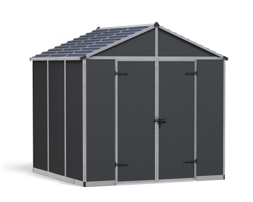 Palram-Canopia 8x8 Skylight Rubicon Polycarbonate Shed (Dark Grey)