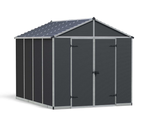 Palram-Canopia 8x10 Skylight Rubicon Polycarbonate Shed (Dark Grey)