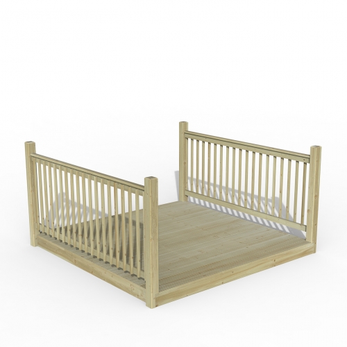 Forest Garden 2.4 x 2.4m Decking Kit with 2 x Balustrade