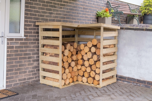 Forest Garden Pressure Treated Corner Log Store