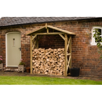 Forest Garden Large Apex Pressure Treated Wall Log Store