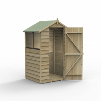 Forest Garden 4x3 4Life Overlap Pressure Treated Apex Shed (Installation Included)