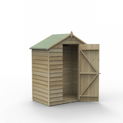 Forest Garden 5x3 4Life Overlap Pressure Treated Apex Shed (No Window / Installation Included)