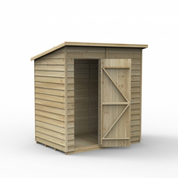 Forest Garden 6x4 4Life Overlap Pressure Treated Pent Shed (No Window)