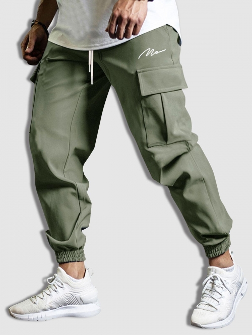 ZAFUL Men's Drawstring Jogger Cargo Pants M Green