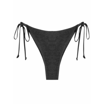 Tie Metallic Adjustable Bikini Bottom L Black