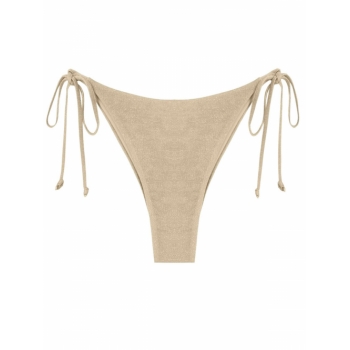 Tie Metallic Adjustable Bikini Bottom S Light coffee