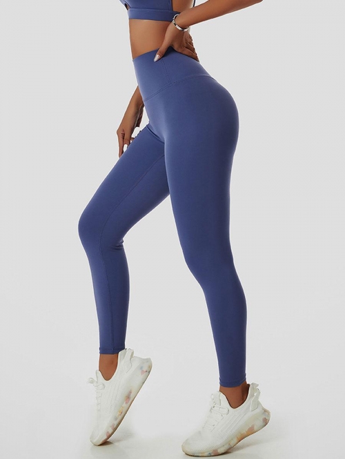 Women Sports High Waisted Butt Lifting Sports Leggings S Deep blue