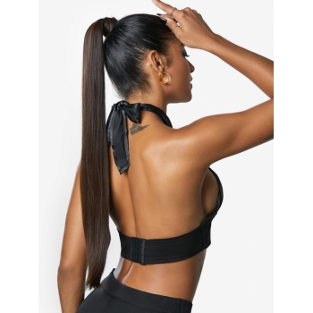 Brown Mixed Color Silky Straight Synthetic Ponytail