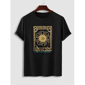 ZAFUL Men's Summer Sun Vintage Print Short Sleeve T Shirt Xxl Black