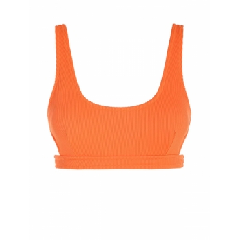 ZAFUL Ribbed Cut Out Bikini Top M Orange