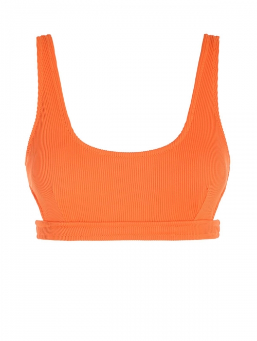 ZAFUL Ribbed Cut Out Bikini Top M Orange