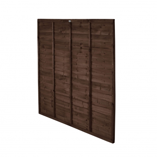 Forest Garden 6ft x 6ft Brown Pressure Treated Superlap Fence Panel 1.83m x 1.83m