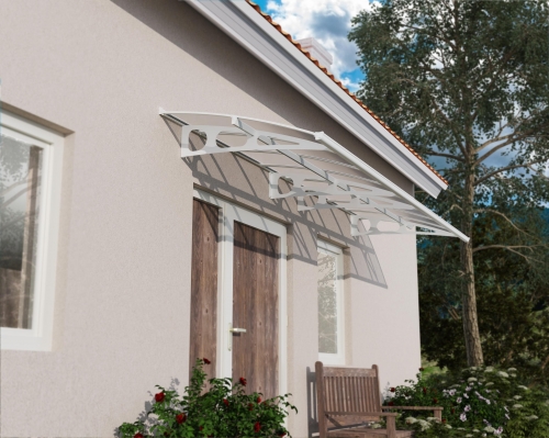 Palram-Canopia Bordeaux 4460 Door Awning Kit (White Mist)