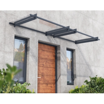 Palram-Canopia 3ftx10ft Nancy Canopy 3000 Door Awning Kit (Grey Clear)