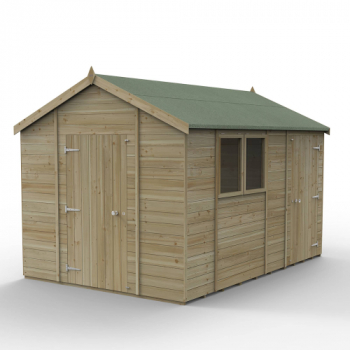 Timberdale 12x8 Tongue and Groove Pressure Treated Reverse Apex Combo Wooden Garden Shed (Installation Included)