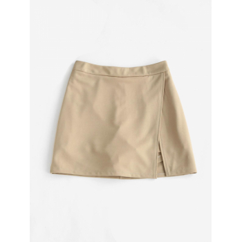 Slit Skirt with Shorts Underneath L Coffee