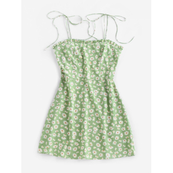 Mini Dress ZAFUL Daisy Print Mini Cami Dress M Light green