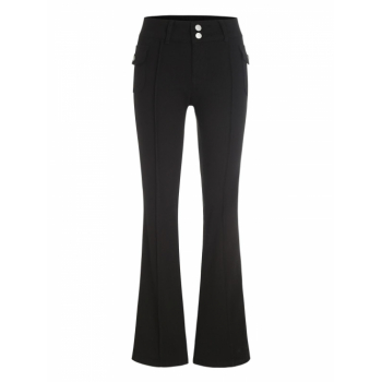 Pocket Boot Cut High Seam Detail High Rise Jeans M Black